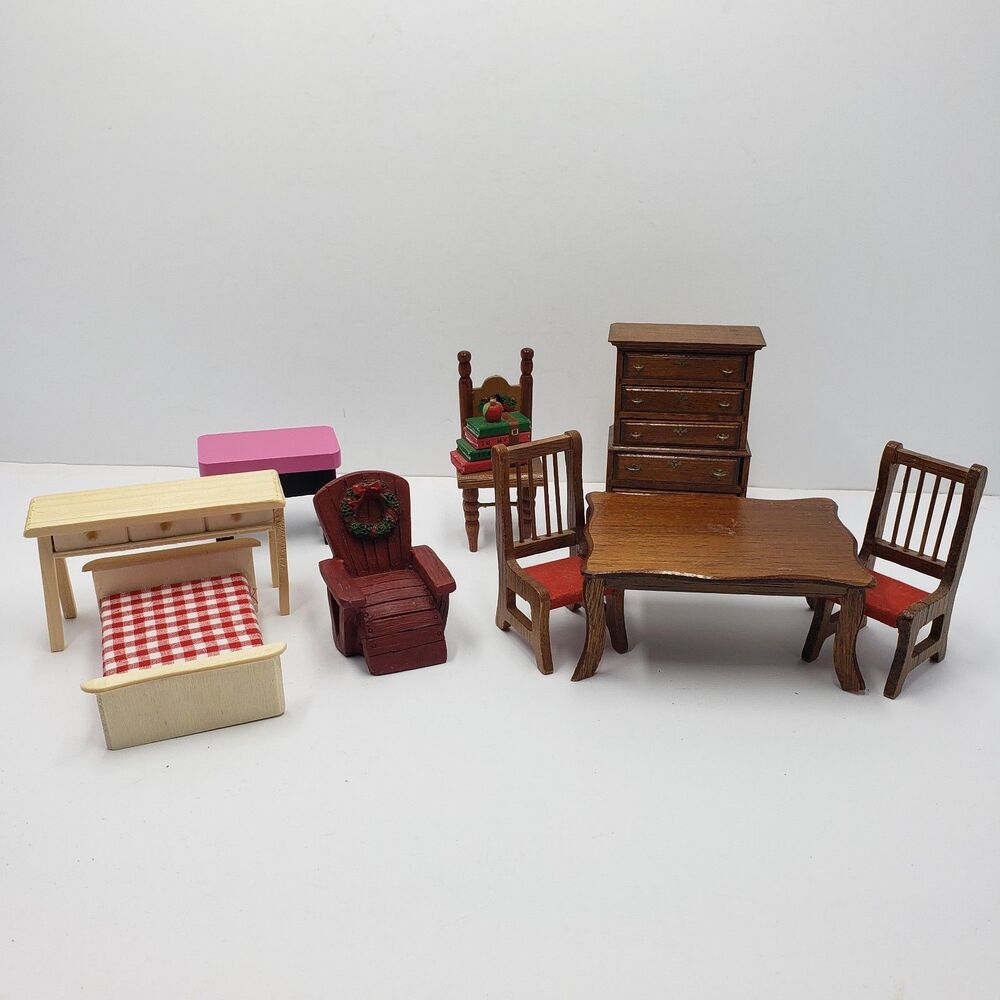 Vintage Dollhouse Miniature Furniture Lot Wooden Greenbrier International Inc